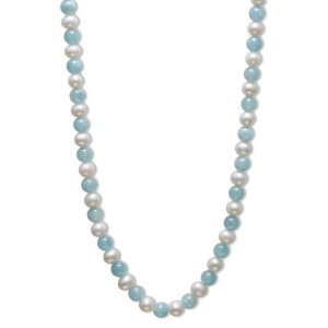 Aquamarine & Freshwater Pearl Necklace Photo