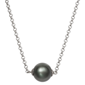 Floating Tahitian Black Pearl Necklace Photo